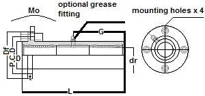 TRF25GUUE NB 25mm Slide Bush Bushings Motion Linear Bearing