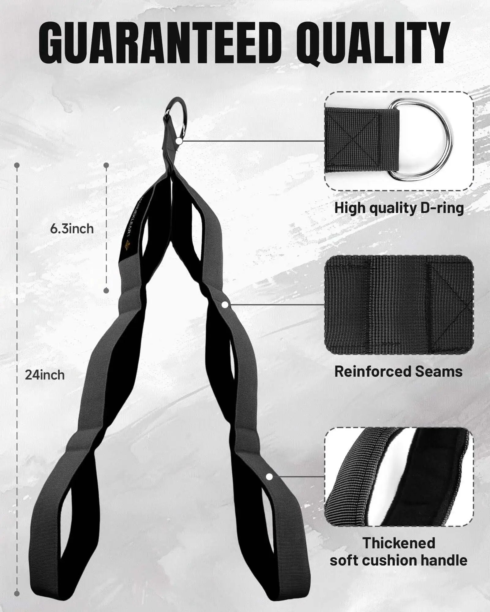 Tricep Rope Cable Attachment Handles For Greater Range Of Motion On Tricep Pushdowns Crunches And Face Pulls with high-quality D-ring