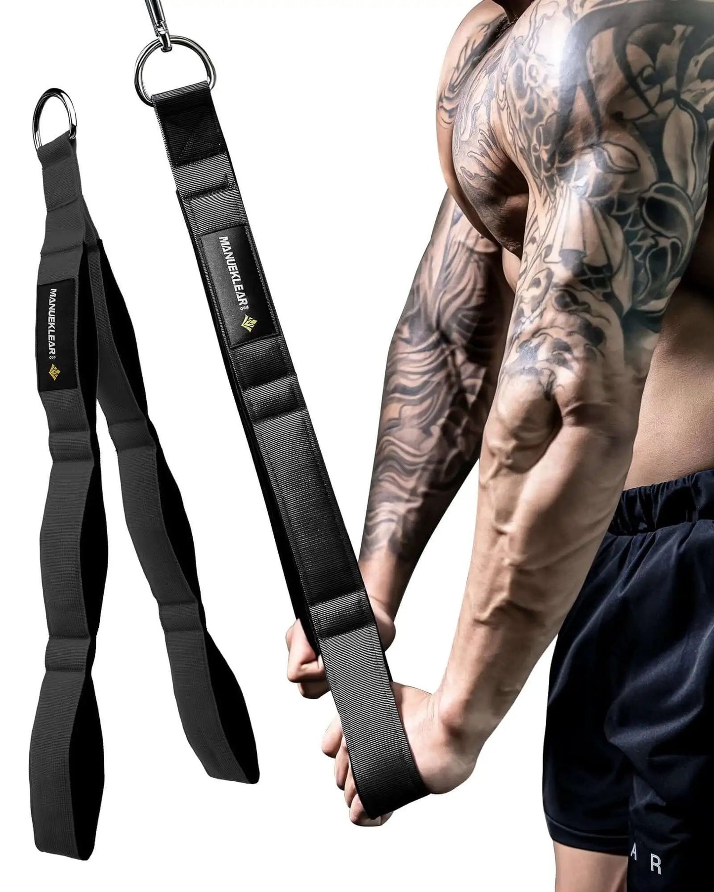 Tricep Rope Cable Attachment Handles For Greater Range Of Motion On Tricep Pushdowns Crunches And Face Pulls with neoprene grips