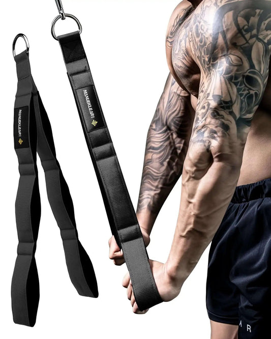 Tricep Rope Cable Attachment Handles For Greater Range Of Motion On Tricep Pushdowns Crunches And Face Pulls with neoprene grips