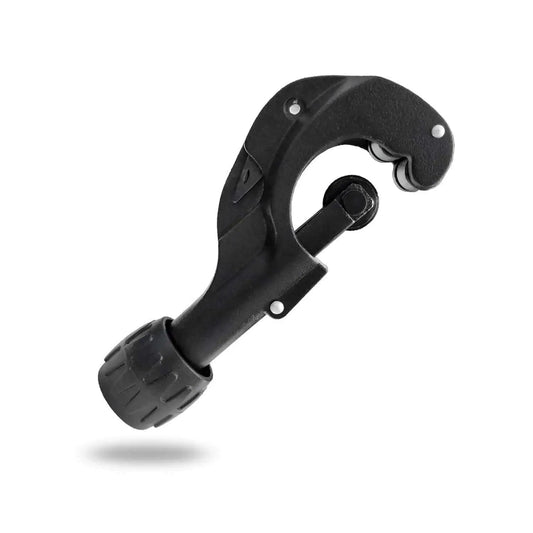 Heavy Duty Tube Cutter For Copper Brass Aluminum And PVC Pipes From One Eighth To One And Three Eighths Inch Range Matte Finish Includes Spare Blade And Reamer For Deburring Thin Stainless Steel Tubes shown