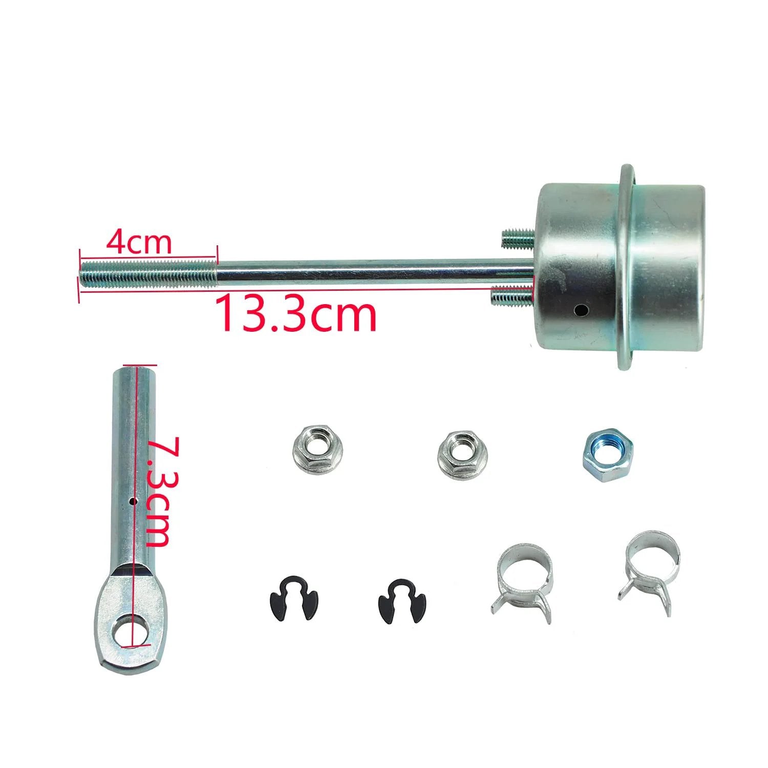 Upgrade Turbo Wastegate Vacuum Actuator For Holset HX35 HX35W HX40 HX40W HE351CW Turbos And Dodge Ram 2500 3500 Cummins 6BT ISB Engine MT Not For 2002 24V Cummins, showing actuator and mounting hardware.