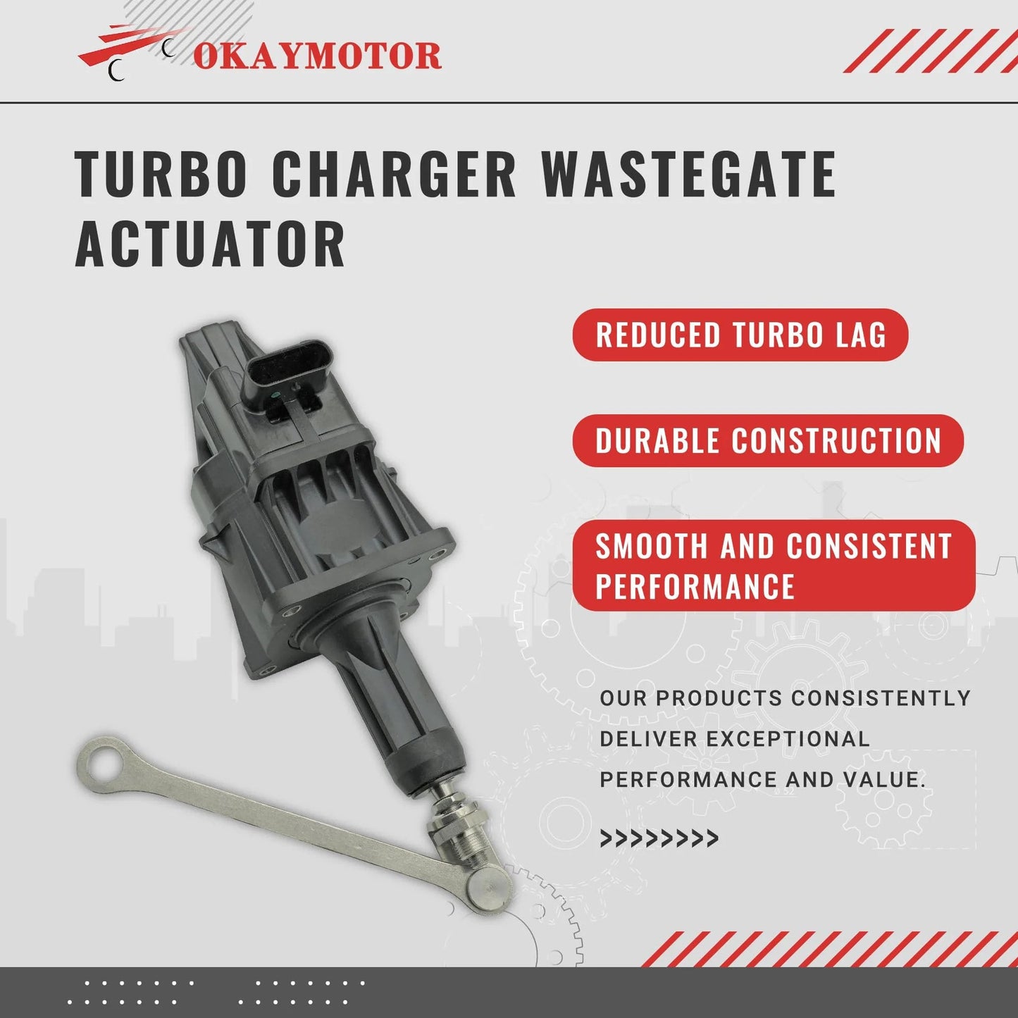 Turbocharger Wastegate Actuator for BMW 2 0L Turbo Engines compatible with 2012-2018 models, seen from the side with mounting bracket.
