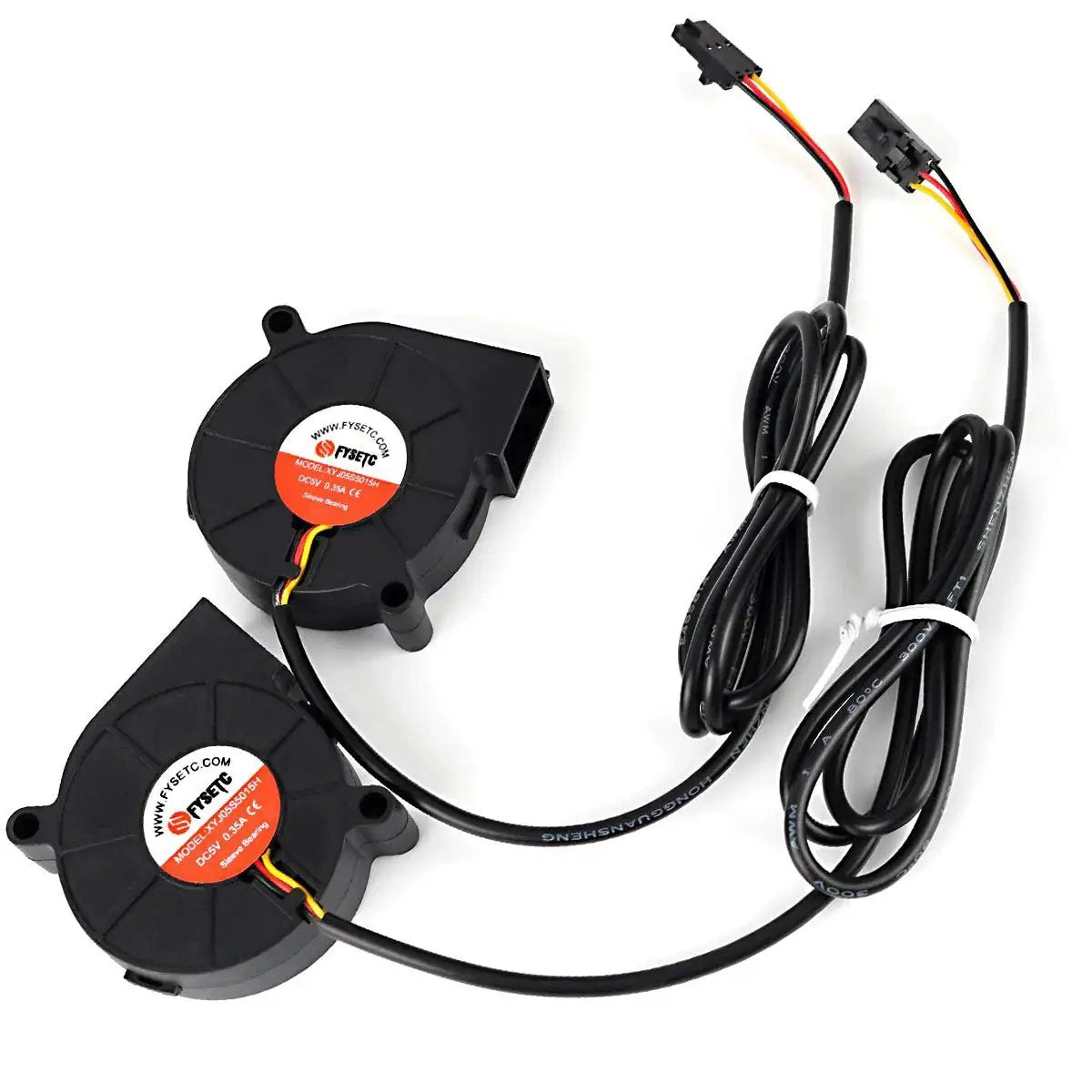 Two Pack Blower Fan 5015 50x50x15mm For Prusa I3 MK3 MK3S Extruder Hotend Cooling Sleeve Bearing 5V DC 0.35A Quiet Brushless
