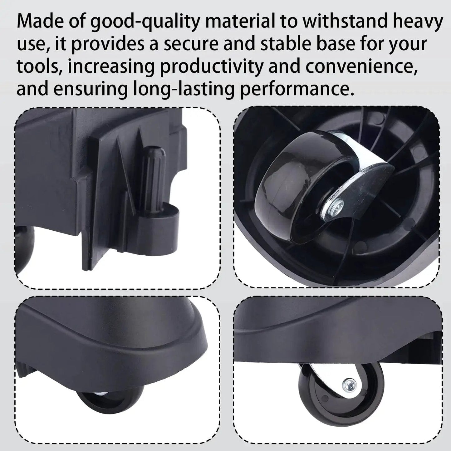 Close-up of Two Piece Foot Caster Wheel Kit For 6 Gallon And 16 Gallon Wet Dry Vacuum Cleaners Including 12388 And 12293 Casters
