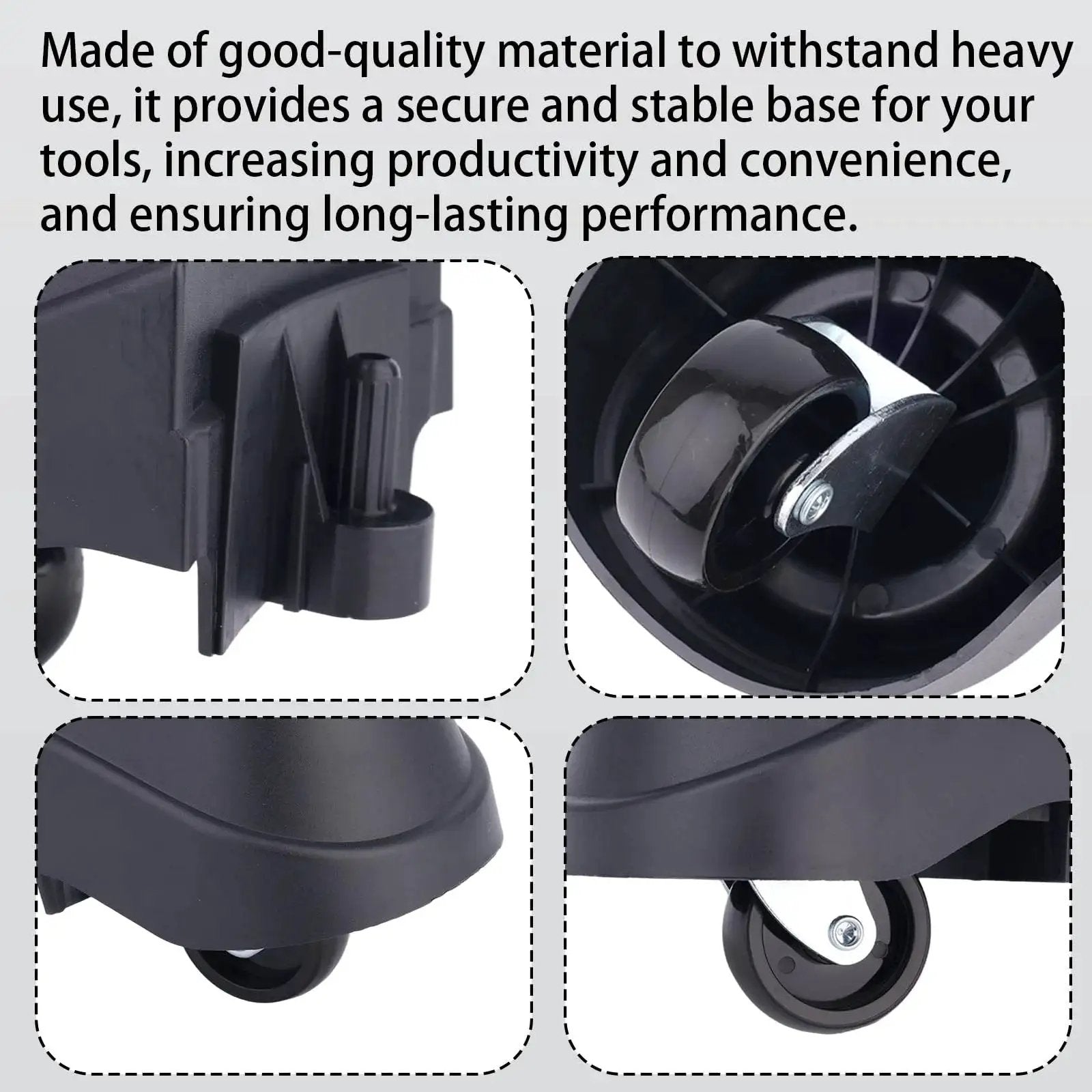 Close-up of Two Piece Foot Caster Wheel Kit For 6 Gallon And 16 Gallon Wet Dry Vacuum Cleaners Including 12388 And 12293 Casters