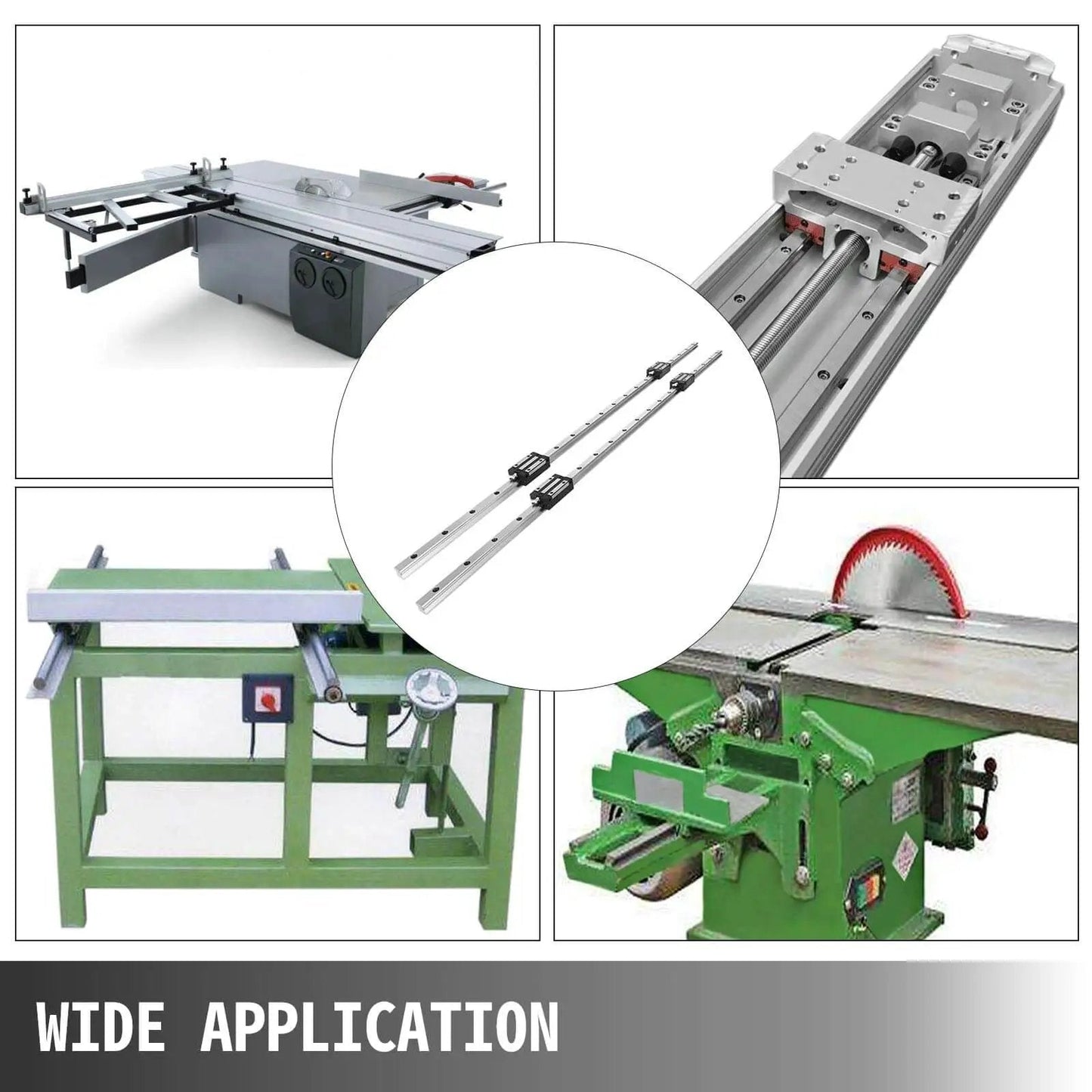 Two-Piece HGH20 Linear Rail Kit with 1200mm and 1500mm rails and four bearing blocks for CNC routers and lathes