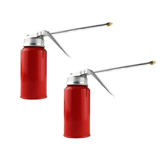 Two Pack 200 Ml Steel Manual Oil Can Pump Oiler For Cars And Motorcycles Heavy Duty Refueling Dispenser With Metal Spout Universal Gas Spray Bottle Accessory For SUV Truck ATV And More