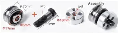 U Groove Ball Bearing + Fixing Screw Double Row Pulley SG15 + Eccentric Wheel