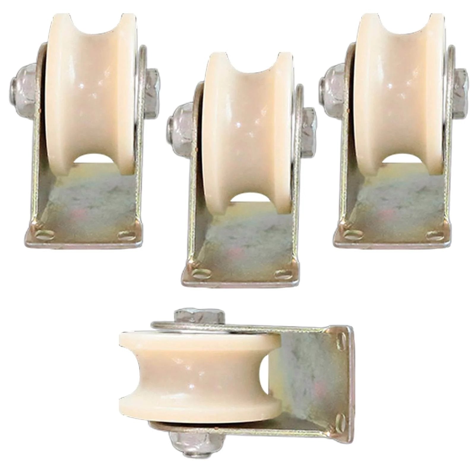 Set of 4 Pulley,Pulley Wheel, U-Groove Wheel Heavy Duty Nylon Caster,Sliding Door Pulley for Inverted Track,Industrial Machines Carts,Wire Rope Rail,Rolling Gate(3in/79mm)