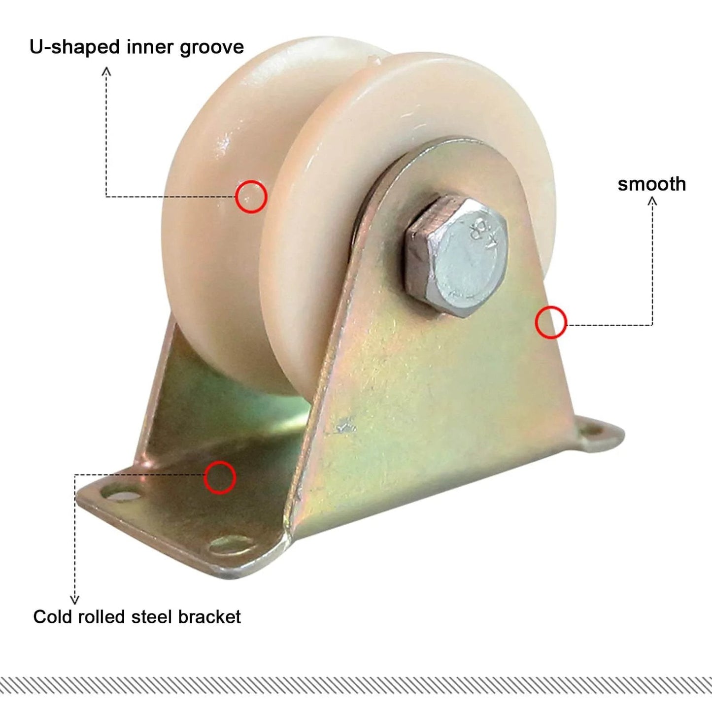 Pulley,Pulley Wheel, U-Groove Wheel Heavy Duty Nylon Caster,Sliding Door Pulley,for Inverted Track,Industrial Machines Carts,Wire Rope Rail,Rolling Gate(3in/79mm)