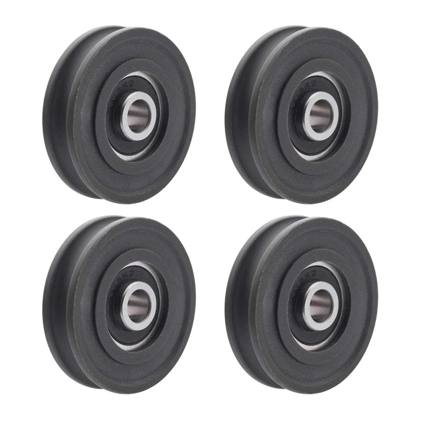 4Pcs U Groove Pulley Wheel U-Groove Roller Guide Pulley Rolling Bearing Roller Wheel 8x45x11.5mm for Bicycle Accessories Pulleys Equipment