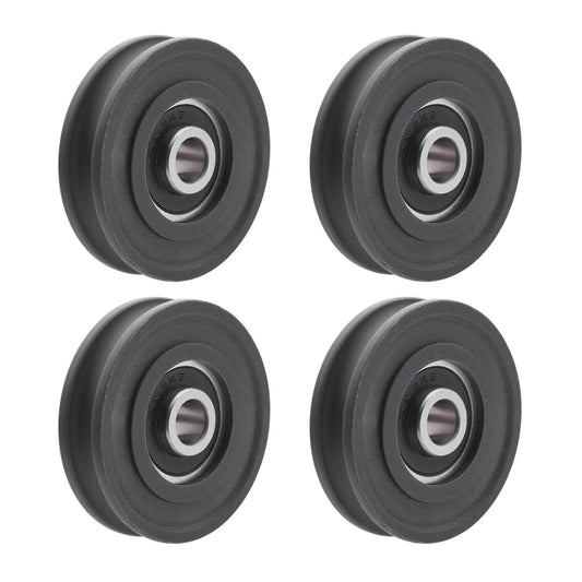 4Pcs U Groove Pulley Wheel U-Groove Roller Guide Pulley Rolling Bearing Roller Wheel 8x45x11.5mm for Bicycle Accessories Pulleys Equipment