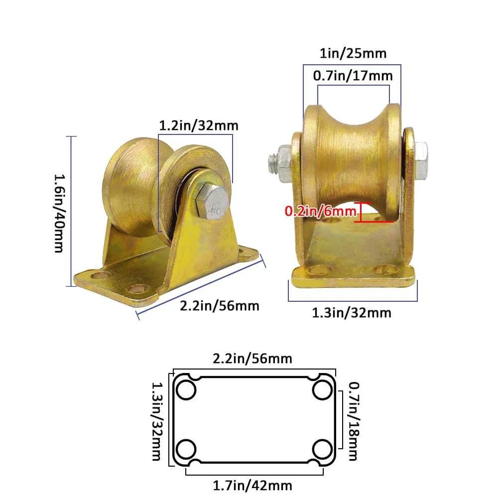 Pulley, Pulley Wheel, Heavy Duty Rigid Wheel, Maximum Load of Single Wheel 1000kg, for Inverted Track, Rolling Gate, Sliding Doors