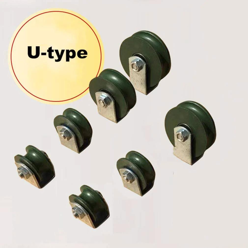 Pulley,Pulley Wheel, 2pc Cast Iron Directional Sheave,Track Wheel,Double Bearing for Round Tube Industrial Machines