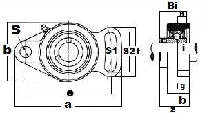 UCFA206 Black Oxide Plated Insert Bearing Adjustable Flange Cartridge Bearing Unit 30mm Mounted Bearing