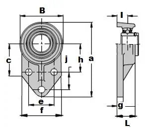 UCFB201 Bearing 12mmThree bolt Flanged Mounted Bearing