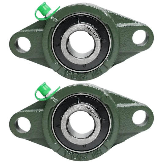 2 Pack UCFL204-12 Pillow Block Bearing, Flange Mount Ball Bearing Unit, 3/4 in Bore, 2-Bolt Flange, Self Aligning Cast Iron Housing, Set Screw Locking Style Flange Pillow Block Bearing