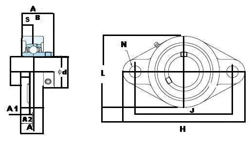 UCFL314 FYH Bearing 70mm Flanged Mounted Bearing