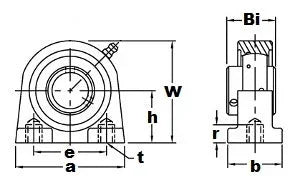UCPA203 Bearing 17mm Set Screw Tapped Base Pillow Block Bearing