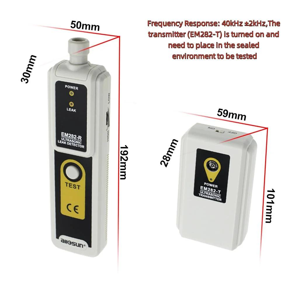 Ultrasonic Vacuum Leak Detector For HVAC And Automotive Pro Grade 40KHz Air Gas Leak Monitor with dual sensors and headphone jack.