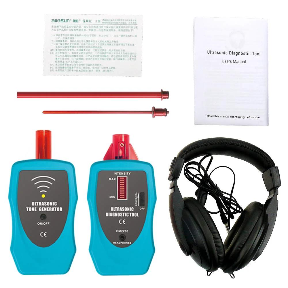 Ultrasonic Leak Detector Stethoscope Kit With Air And Contact Probes And 36 To 44 KHz Frequency, Rotary Volume Control, Tone Generator.