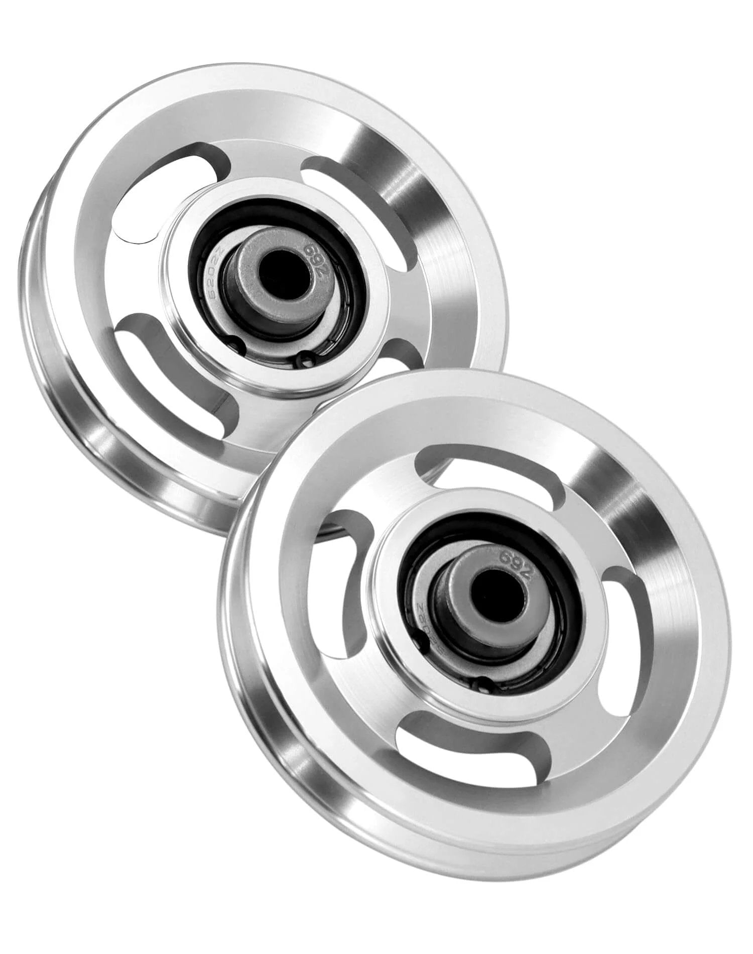 Universal Aluminium Alloy Bearing Pulley Wheel for Sports Fitness Equipment, 95mm Size, High Load Capacity 660 lbs, 2 Pieces