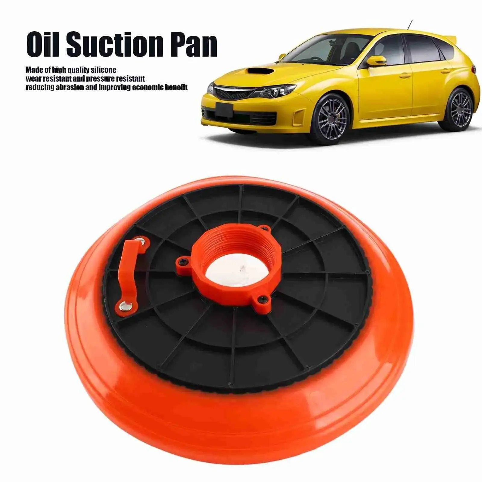 Universal Grease Suction Plate For Cars With Leakproof Design And Efficient Oil Absorption Easy Installation shown with yellow car
