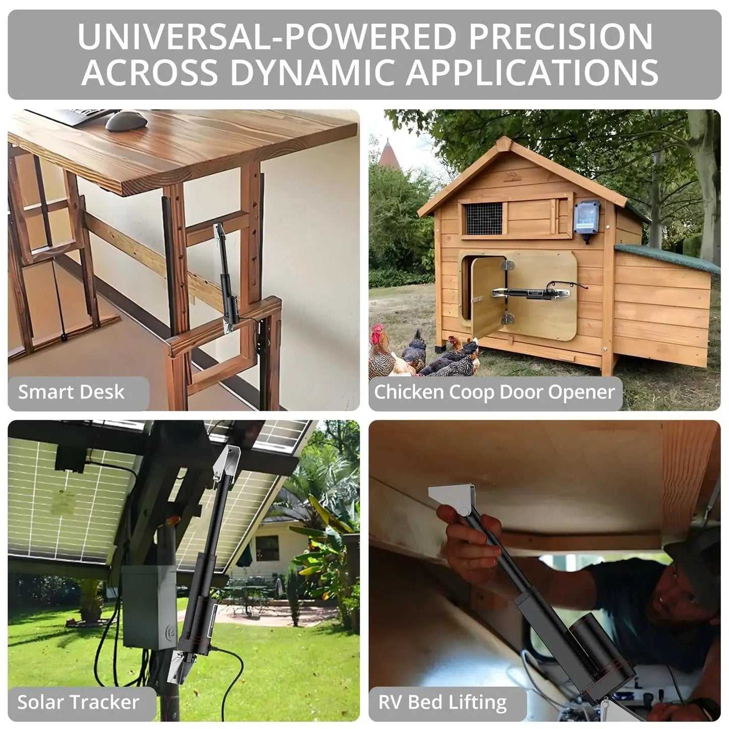Beefy 12V Linear Actuator 330Lbs 1500N 4 Inch Stroke in desk, coop, solar tracker, RV settings