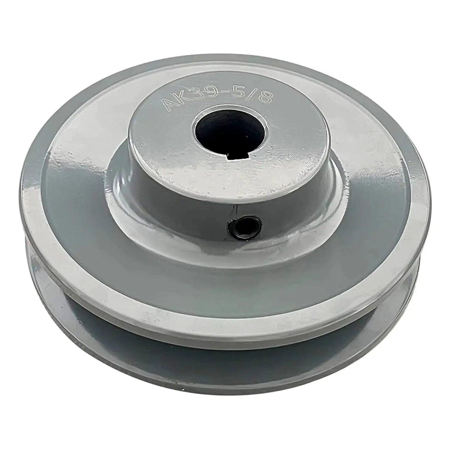 Single Groove V Belt Pulley Three Point Seven Five Inch Outside Diameter Grey Cast Iron Fixed Bore For Five Eighth Inch Shaft A Belt Section 4L Compatible V Belt Sheave Durable Corrosion Resistant For Heavy Duty Shop Use.