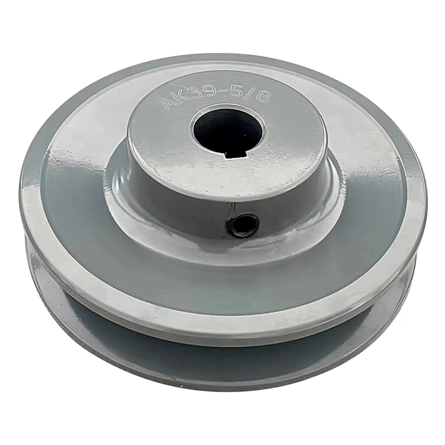 Single Groove V Belt Pulley Three Point Seven Five Inch Outside Diameter Grey Cast Iron Fixed Bore For Five Eighth Inch Shaft A Belt Section 4L Compatible V Belt Sheave Durable Corrosion Resistant For Heavy Duty Shop Use.