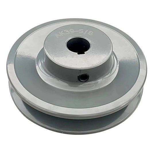 Single Groove V Belt Pulley Three Point Seven Five Inch Outside Diameter Grey Cast Iron Fixed Bore For Five Eighth Inch Shaft A Belt Section 4L Compatible V Belt Sheave Durable Corrosion Resistant For Heavy Duty Shop Use.