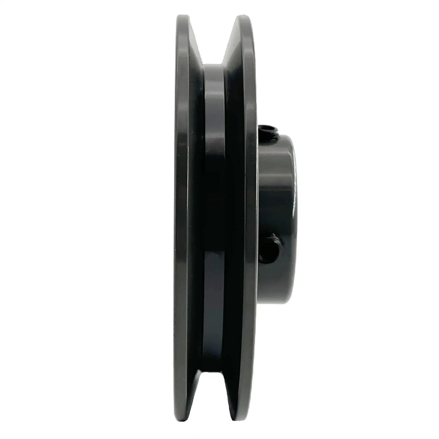 Side view of 4.25 Inch V Belt Pulley For 5/8 Inch Bore Shaft One Groove Cast Iron V-Belt Sheave For A AX 3L 4L Belts, AK4458 Pulley