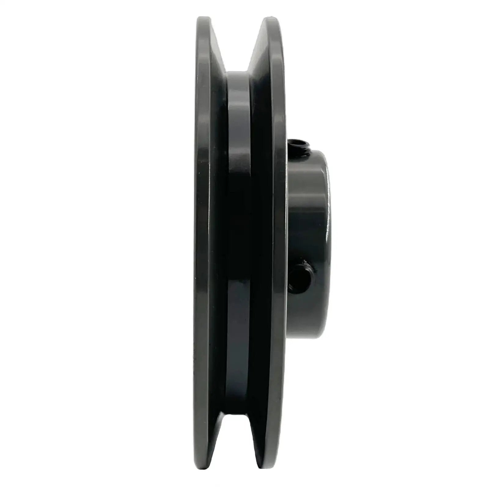Side view of 4.25 Inch V Belt Pulley For 5/8 Inch Bore Shaft One Groove Cast Iron V-Belt Sheave For A AX 3L 4L Belts, AK4458 Pulley