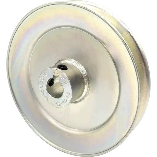 V Belt Pulley Five Eighth Inch Bore Five Inch Outside Diameter Heavy Duty Steel Construction Fits 4L And 5L Belts