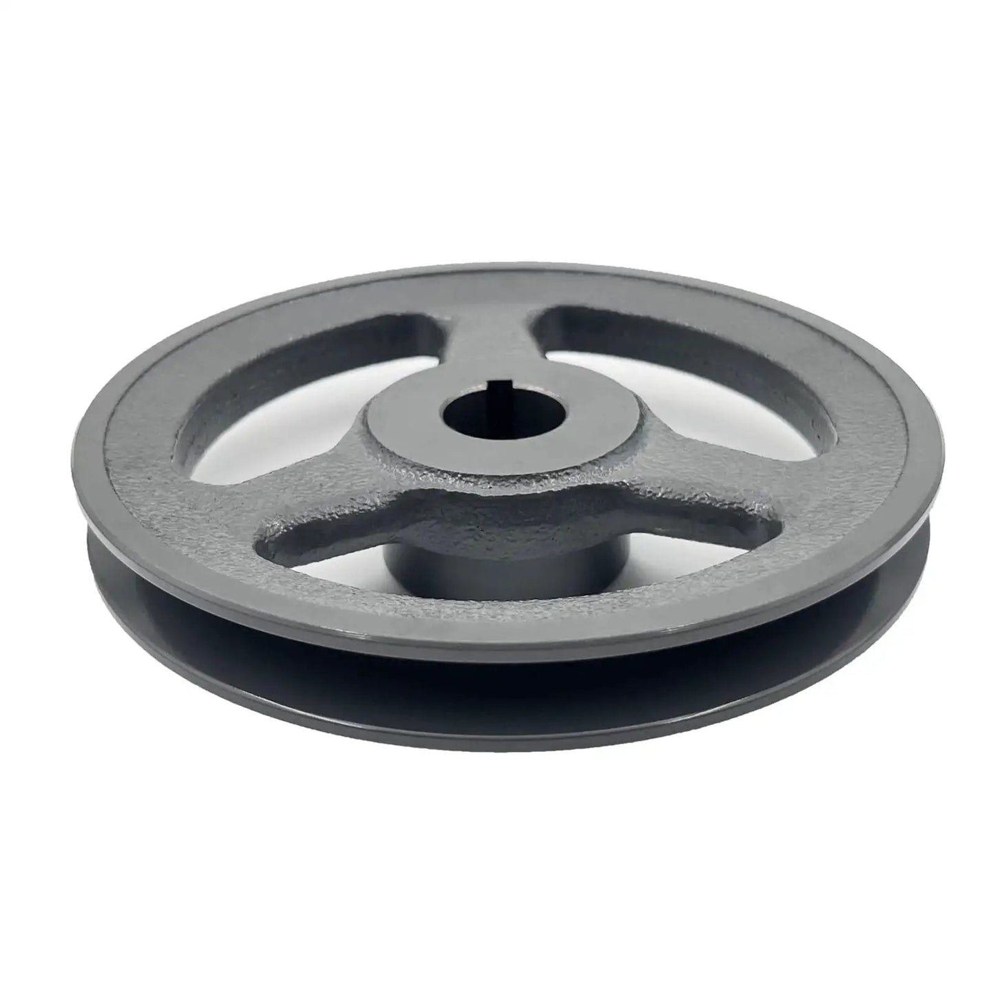 Beefy 5.95 Inch Outside Diameter V Belt Pulley With Seven Eighths Inch Bore Cast Iron Construction For AX 3L 4L V Belts
