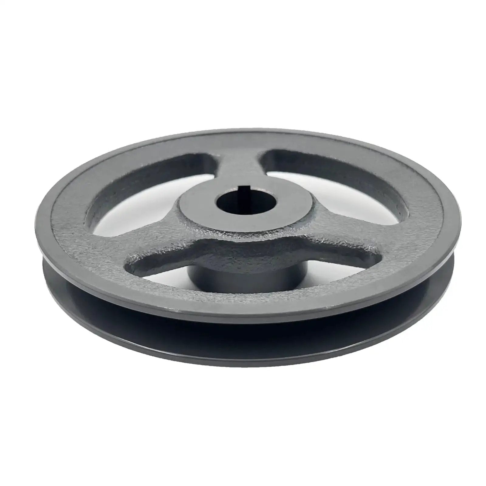 Beefy 5.95 Inch Outside Diameter V Belt Pulley With Seven Eighths Inch Bore Cast Iron Construction For AX 3L 4L V Belts