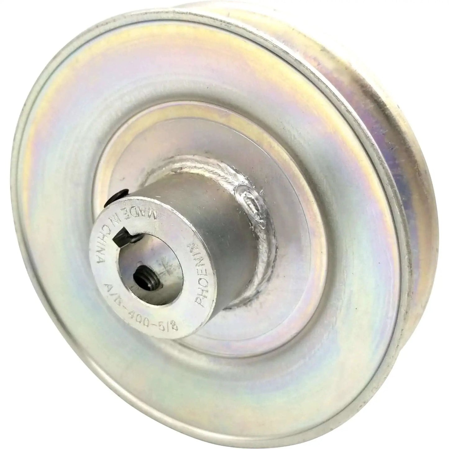 V Belt Pulley With 5/8 Inch Bore And 4 Inch Outside Diameter Heavy Duty Split Steel Construction Ideal Replacement For Lawn And Garden Farm And Agricultural And Industrial Equipment USA Made