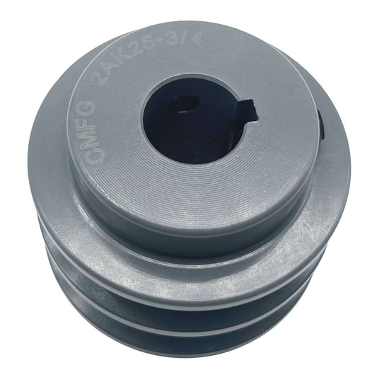 2.55 Inch Double Groove V Belt Pulley With Three Quarter Inch Bore Cast Iron Construction For A, 3L And 4L Belts Ideal For Compressors Motors Table Saws And Other Power Transmission Equipment