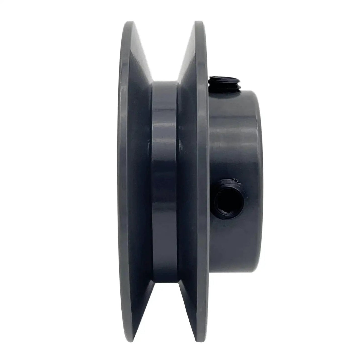 Side view of V Belt Pulley 3 Inch Outside Diameter Cast Iron Sheave With Half Inch Bore And Single Groove For V Belt Section A 3L And 4L AK3012