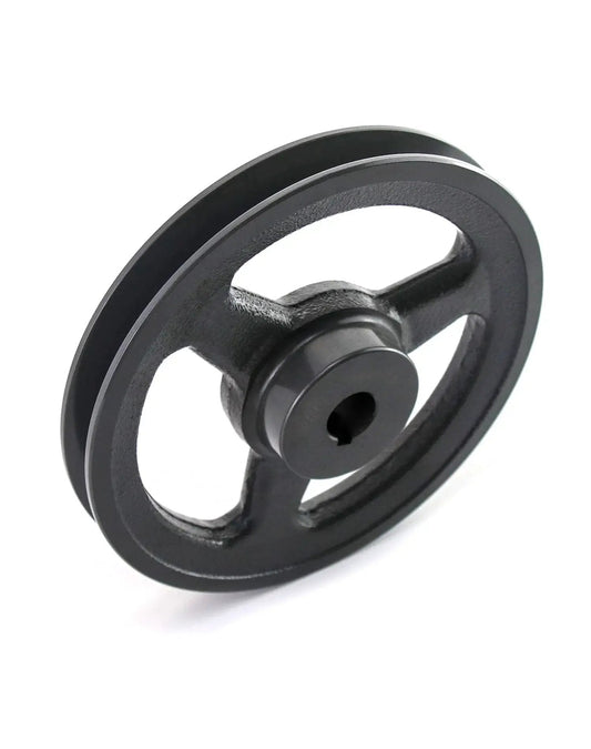 Single Groove V Belt Pulley 5.95 Inch Outer Diameter With Five Eighth Inch Bore Cast Iron Fixed Bore For V Belt 4L A AX Belts Durable