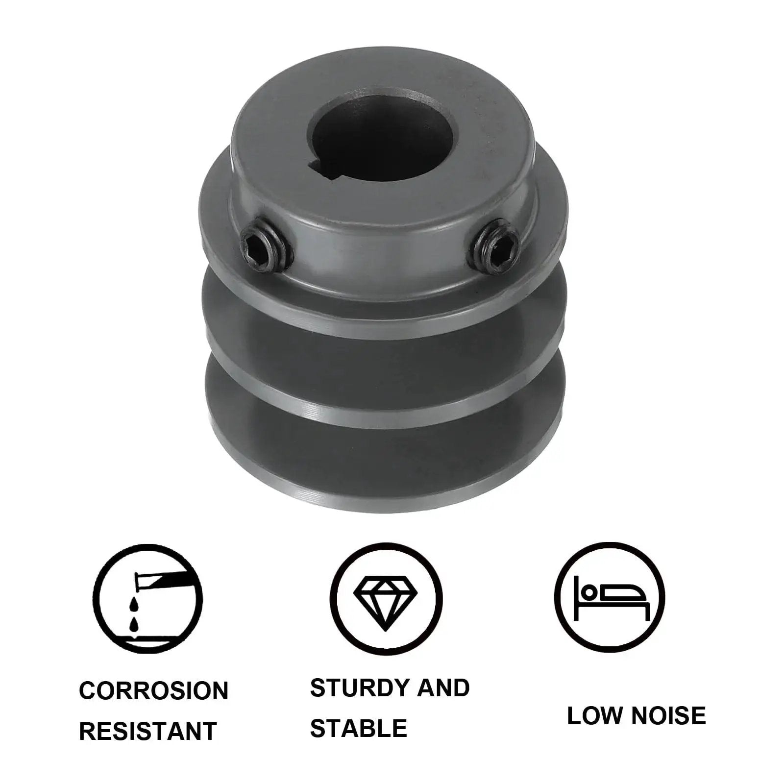 V Belt Sheave Double Groove Web Type Outer Diameter 2 Inch Bore 3/4 Inch Cast Iron Bored-To-Size, corrosion resistant, sturdy
