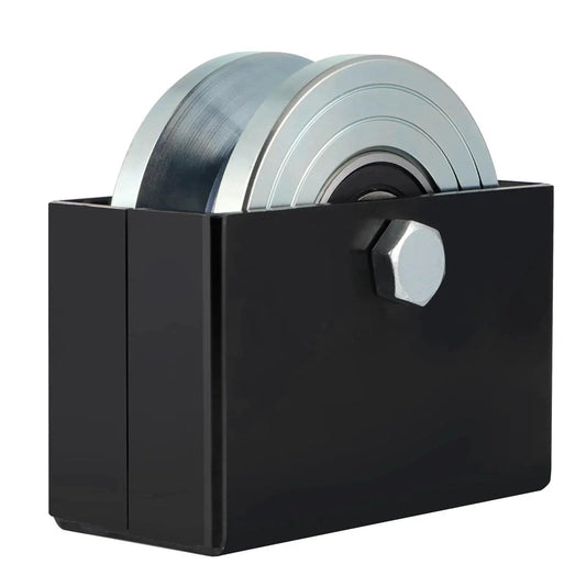 4 Inch V-Groove Gate Wheel With Welded Bracket Box And Double Bearings, Rolling Gate Caster For Inverted V-Track, Powder Coated Bracket