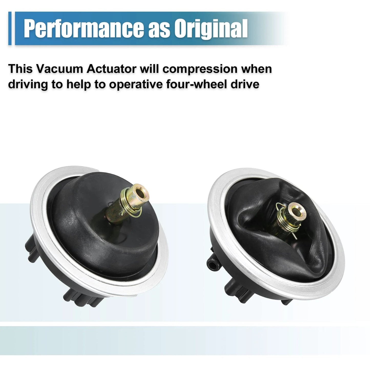 Beefy Front Differential Vacuum Actuator For 4x4 Chevy S10 Blazer 1983 To 2004 And GMC S15 Jimmy And GMC Sonoma And Pontiac 6000 1988 To 1990 4WD Replacement Part OE 25031740 8250317400 By X AUTOHAUX close-up view showing round actuator design.