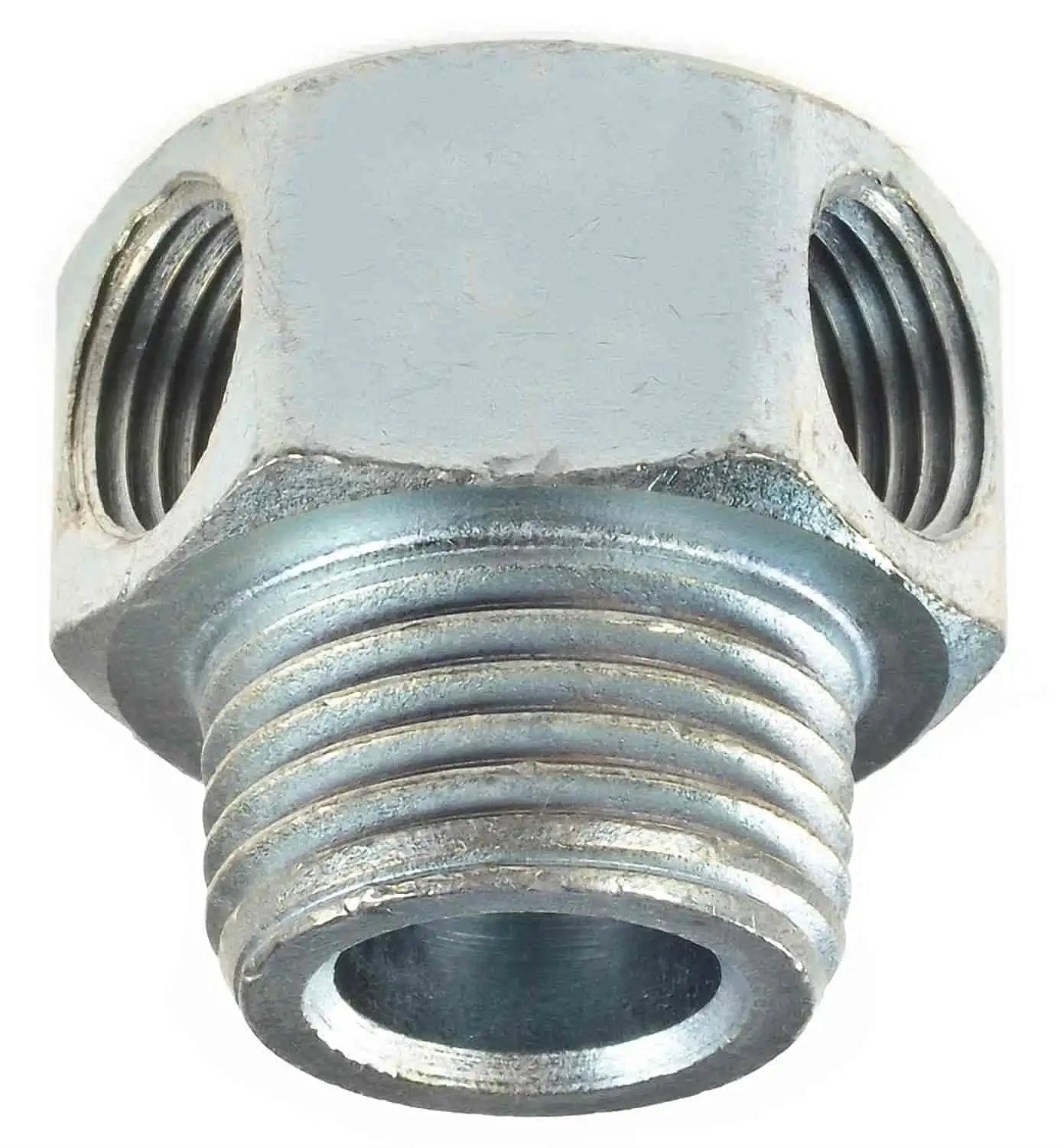 Low Profile Vacuum Adapter Fitting 3/8 Inch NPT Male to Dual 1/8 Inch NPT Female Ports Nickel Plated Brass Made in USA For Intake Manifold Vacuum Lines