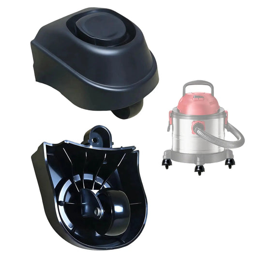2 Pack Foot Caster And Caster Wheel Kit 12388 And 12293 Compatible With 6 Gallon And 16 Gallon Wet Dry Vacuums Replacement Caster Accessories Durable Plastic Construction With Smooth Rolling Bearings, shown with vacuum example.