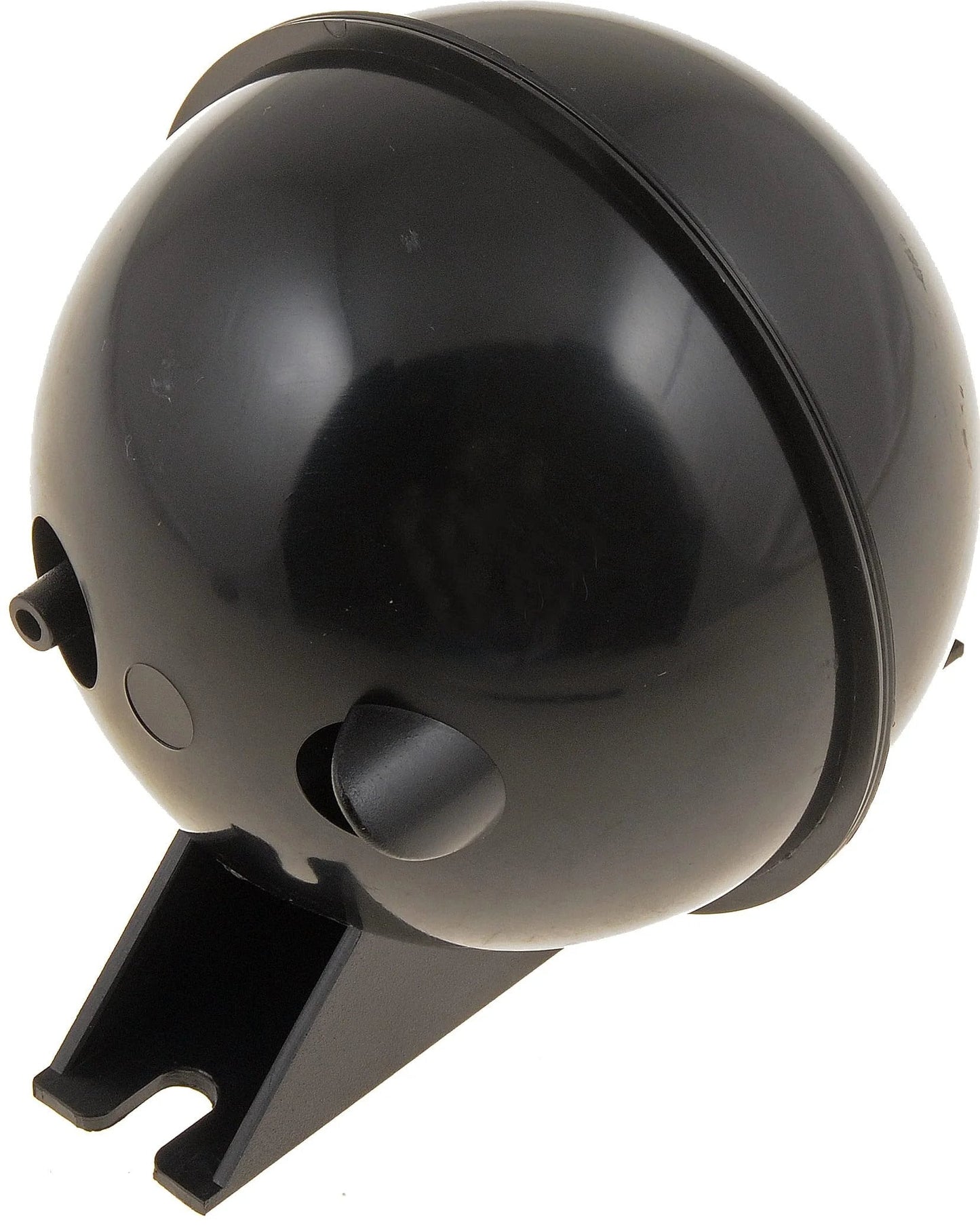 Durable Vacuum Storage Canister Replacement for Select Vehicles 47076 Direct Fit Reservoir for Your Vacuum System Replaces Missing or Damaged OEM Part with Easy Install and Long Lasting Construction By Dorman, black spherical design.