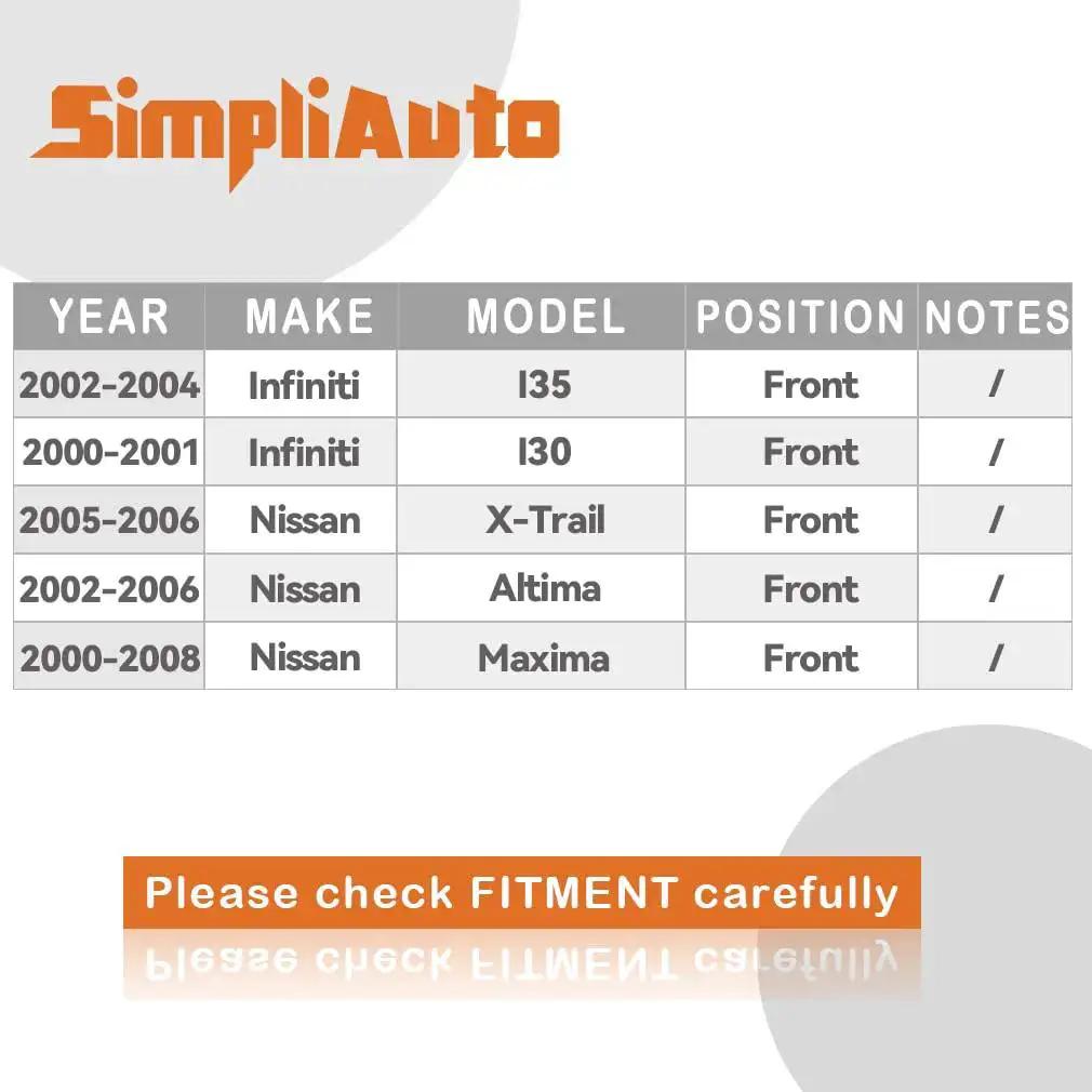 Compatibility chart for Front Wheel Hub Bearing Assembly 510060 with models including Infiniti I35, I30, Nissan X-Trail, Maxima, Altima.