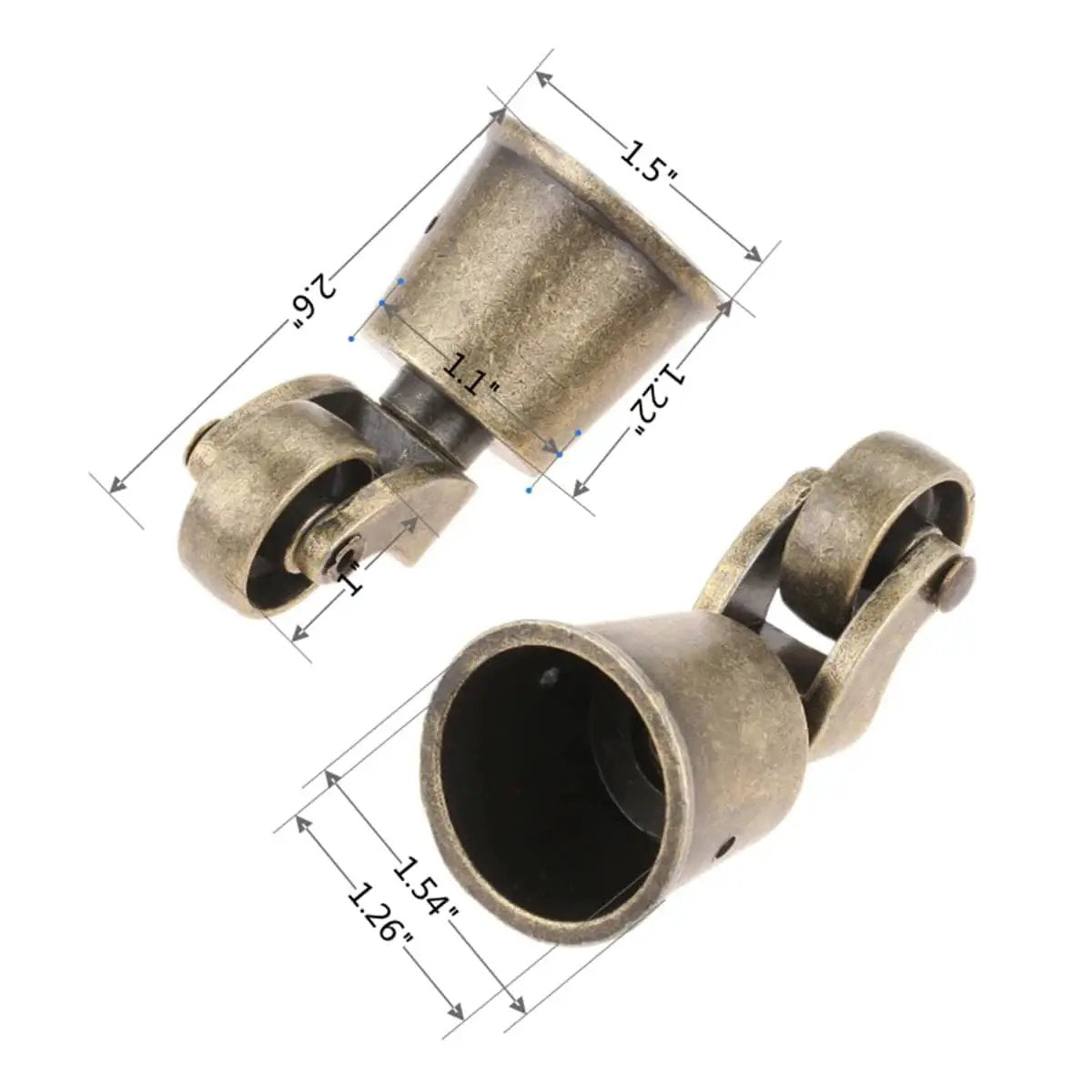 Vintage Bronze Swivel Cup Caster Set 4 Pieces, Universal Metal Pulley Wheel Casters For Chairs Tables Sofas Cabinets, anti rust zinc alloy