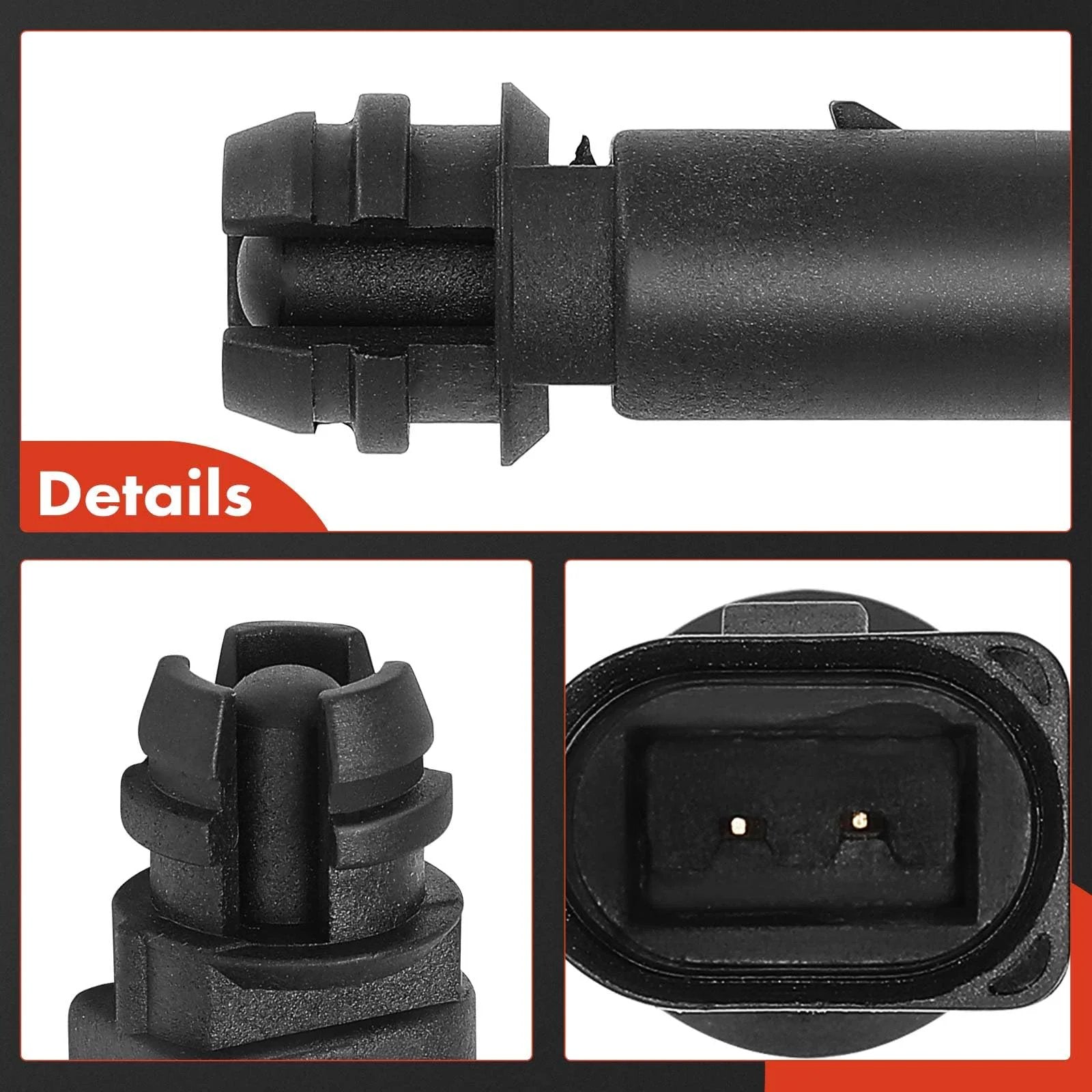 Close-up view of the 2-pin connector for the air temperature sensor for Volkswagen and Audi, showcasing the pin layout.